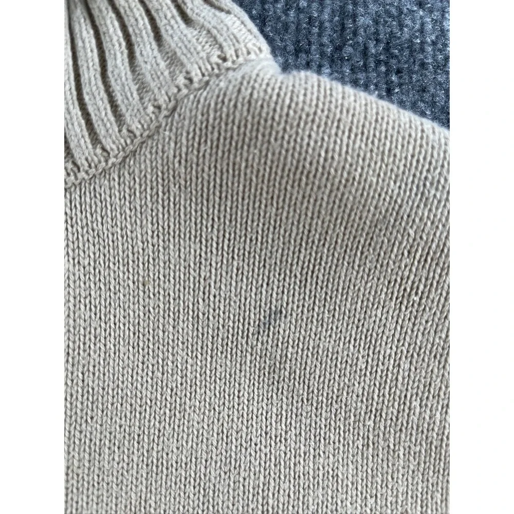 Tommy Hilfiger Boys Tan Beige Quarter Zip Mock Neck Knit Sweater Size S 8